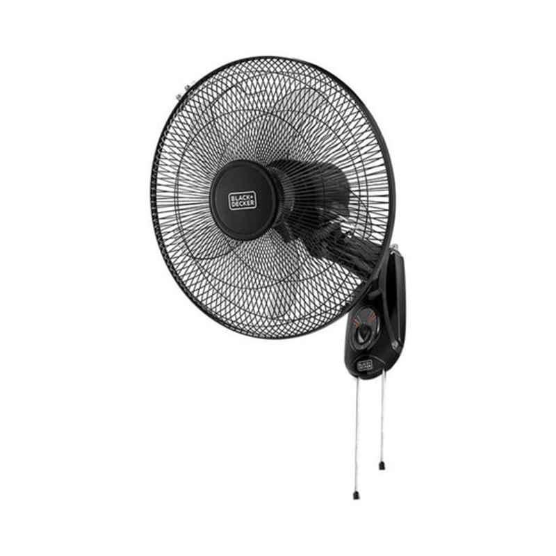 Black & Decker 55W Plastic Black Wall Fan, FW1620-B5