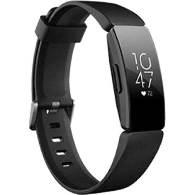Fitbit Inspire HR Silicone Black Strap Health & Fitness Tracker, FB413BKBK