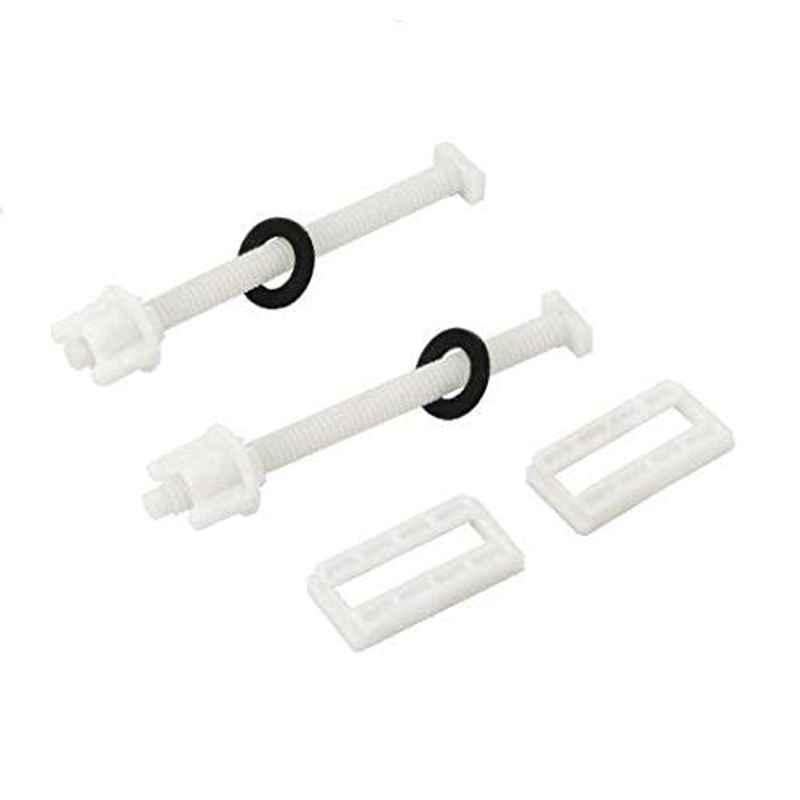 Elegant Casa 44x24mm Seat Cover Screw Hinges Set with 120mm Bolt for Wall Hung & One Piece Toilets