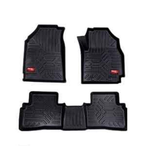 PRUVU 3 Pcs TPE Black Car Floor Mats Set for Hyundai Creta 2024, PRU-TFM 011