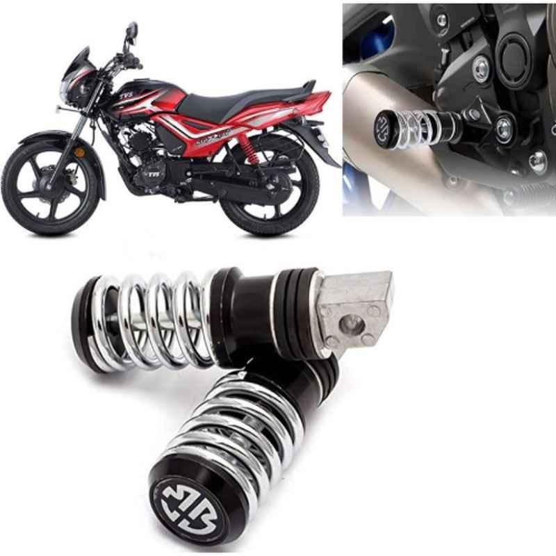 Auto Pearl 2 Pcs Steel Black Foot Rest Spring Coiled Set for Star City Plus BS6