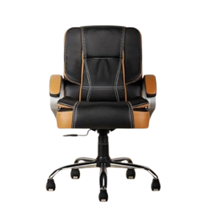 CELLBELL C102 Watson Leatherette Medium Back Black & Tan Executive Chair