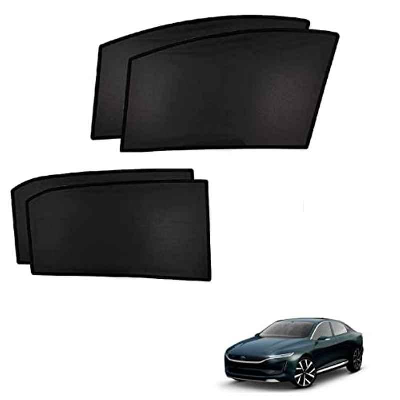 Kozdiko 4 Pcs Custom Fit Non Magnetic Curtains Mesh Car Sun Shade Set for Tata Evision