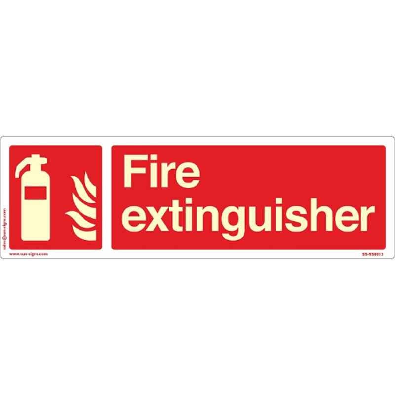 Sun Signs 4x12 inch ABS Fire Extinguisher Safety Signage Board, ‎SS-SS0013 (Pack of 2)