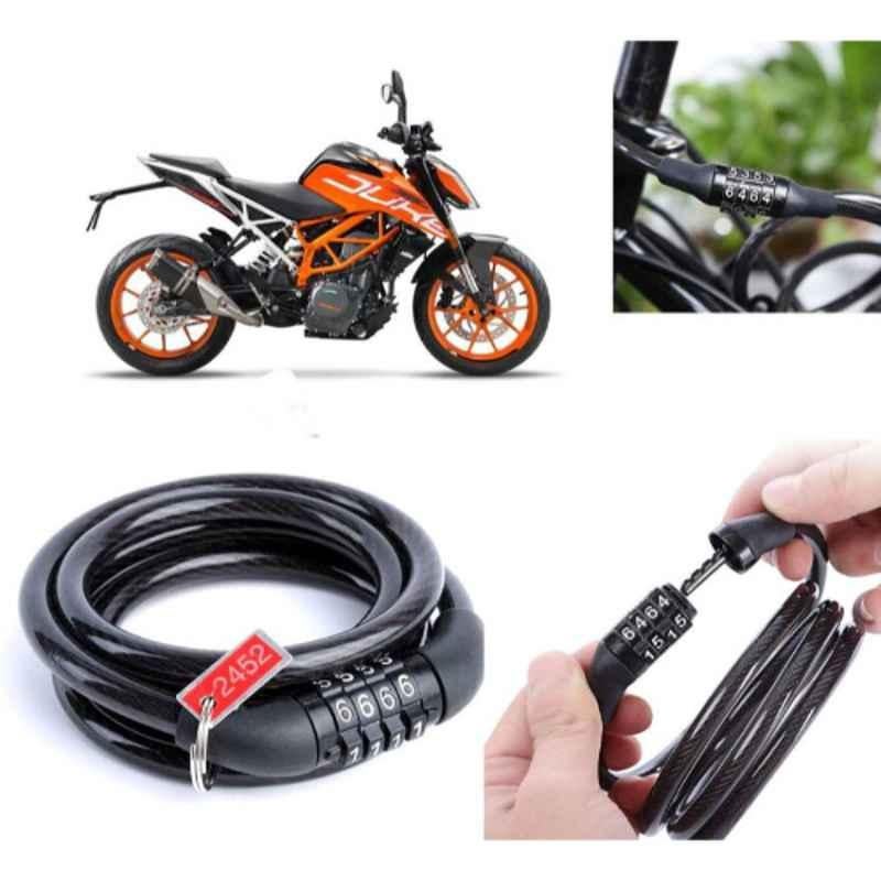 Auto Pearl PVC & Plastic Black Combination Cable Lock for Duke 390, 895