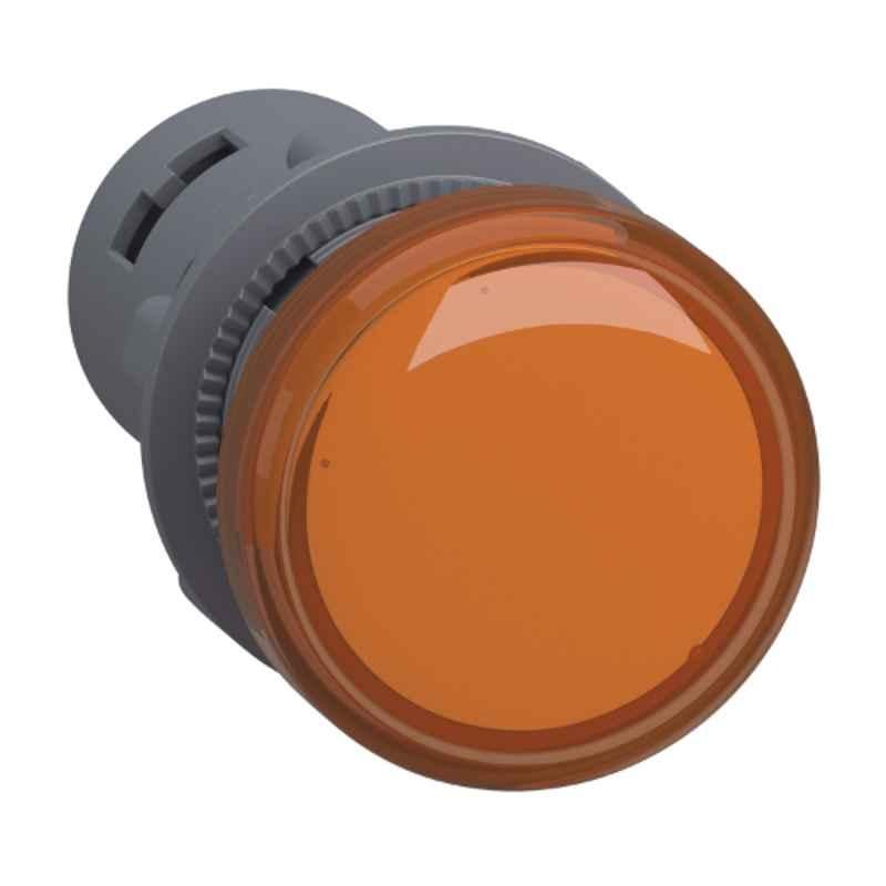 Schneider 22mm 220 VAC Orange Round LED Pilot Light with Screw Clamp Terminal, XA2EVM5LC