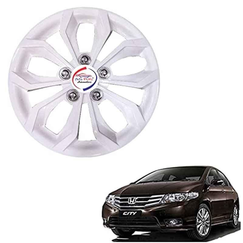 Auto Pearl 4 Pcs 15 inch ABS Pearl White Hubcap Wheel Cover Set with Retention Ring for Honda Ivtec