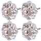 Atom 1.25 Inch Clear Crystal Glass Melon Marigold Flower Cabinet Door knob (Pack of 4)