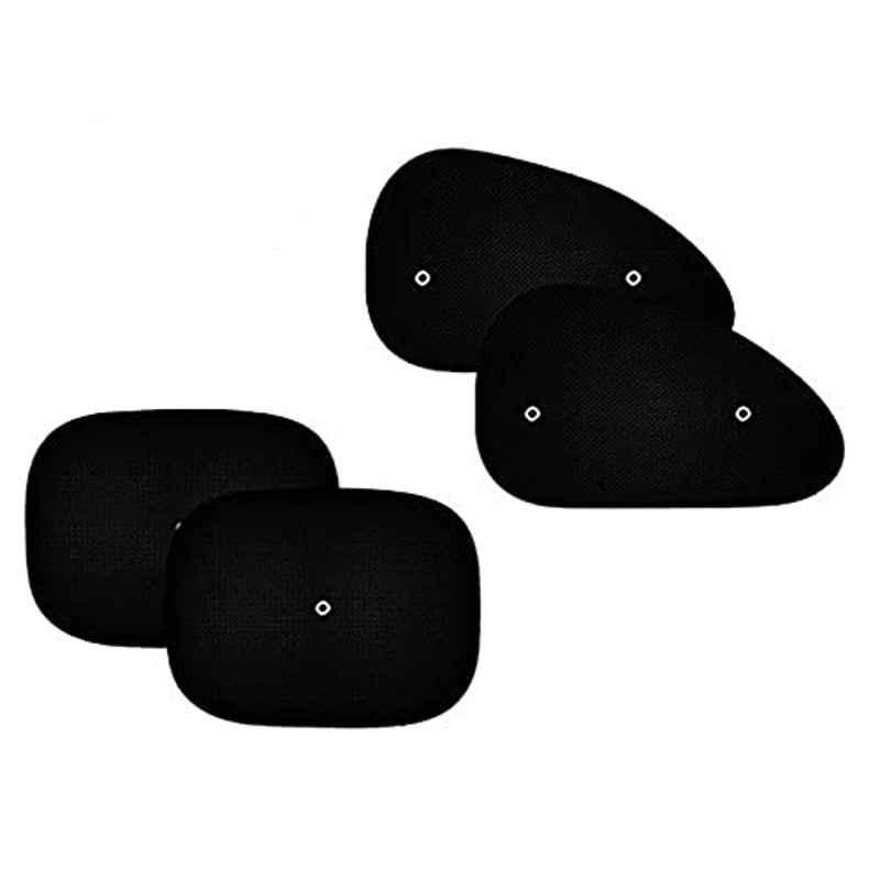 Auto Pearl 4 Pcs PVC & Mesh Black Window Side Chipkoo Sun Shade Set for All Nissan Hatchback Cars