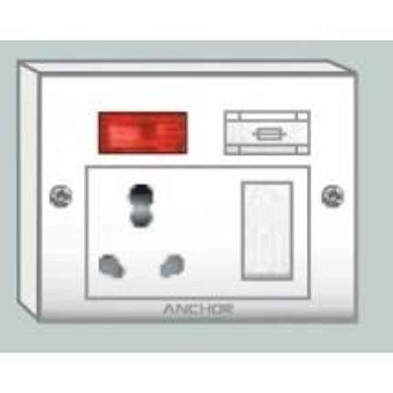 ANCHOR Capton 5-In-1 With Box 2 Fixing Holes Socket Switch