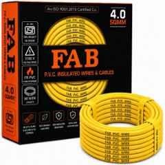 FAB 4 Sqmm FR PVC CCA Copper Yellow Multistrand Electrical Wire, Length: 90 m
