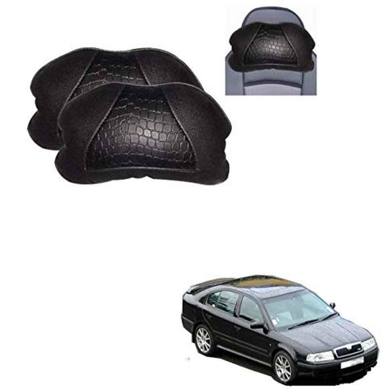 Kozdiko 2 Pcs Black Neck Rest Cushion Pillow Set for Skoda Old Octavia