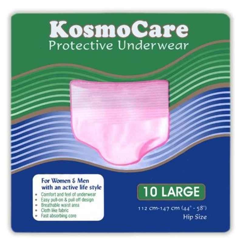 KosmoCare Protective 44-58 inch Large Underwear, IWKL10 (Pack of 10)