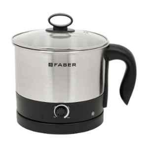 Faber 700W 1.2 Litre Stainless Steel Silver & Black Electric Cooker with 1 Year Warranty, 131.0688.714