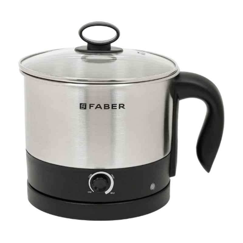 Faber 700W 1.2 Litre Stainless Steel Silver & Black Electric Cooker with 1 Year Warranty, 131.0688.714