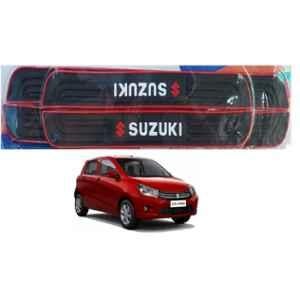 SureStrive 4 Pcs PVC & Rubber Black Car Door Sill Plate Set for Maruti Suzuki Old Celerio All Model