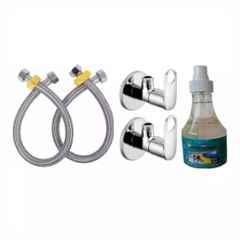 Fastgear Prime Stainless Steel Silver Chrome Finish Bathroom Faucet Set, FG1013