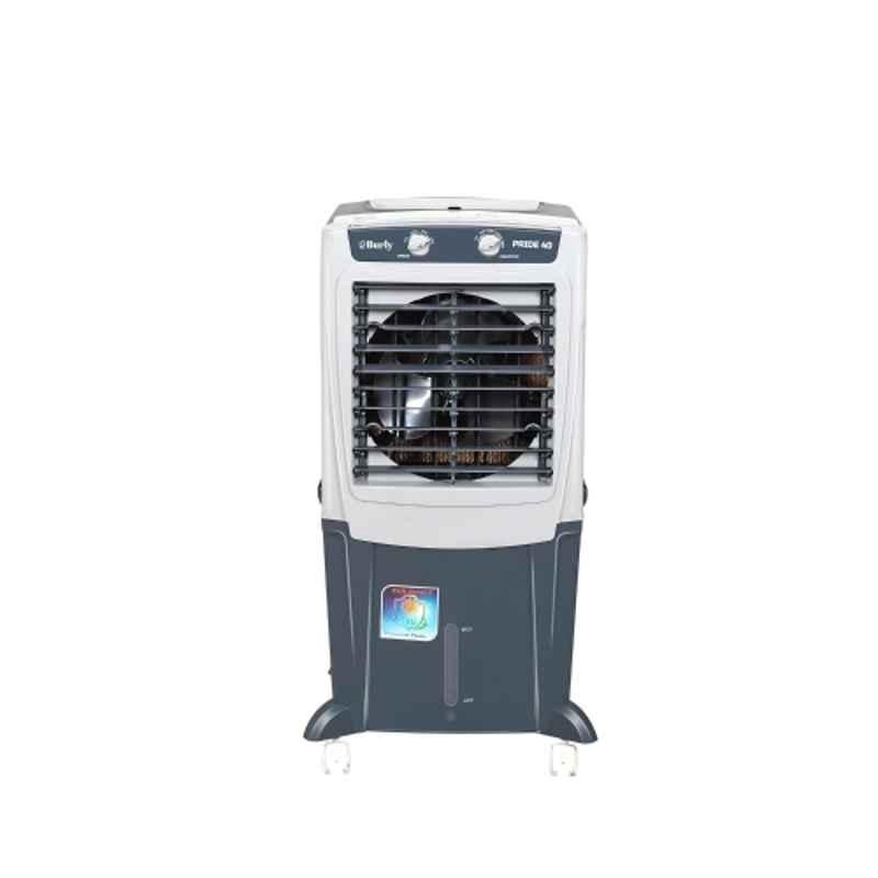 Burly Pride 40 105W 40 Litre Plastic Grey Personal Air Cooler with Honeycomb Pad Cooling & 1 Year Warranty