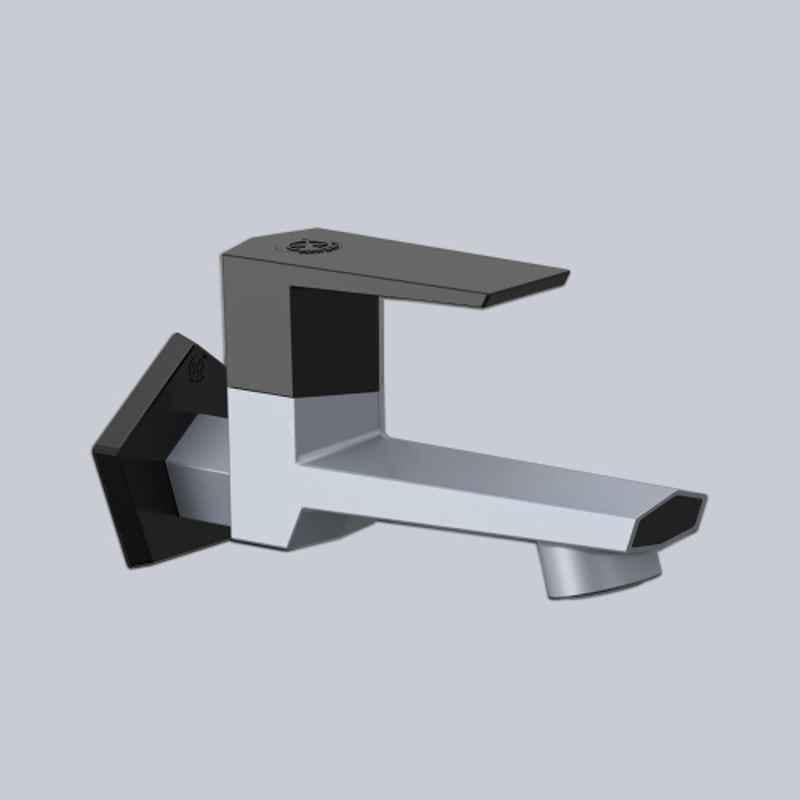 RN G20 15mm PTMT Metallic Grey & Black Foam Flow Long Body Bib Cock with Flange (Pack of 1)