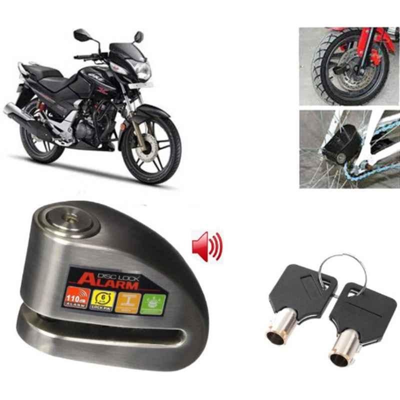 Auto Pearl Steel Black Anti-Theft Alarm Disc Brake Lock for New CBZ BS6, Lock_266