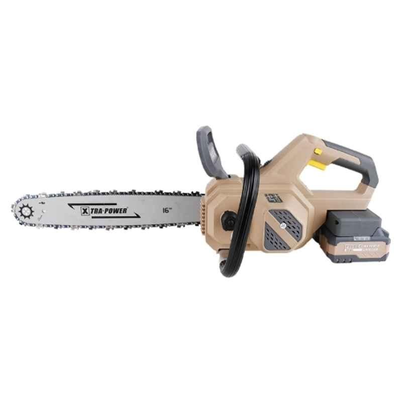 Xtra Power 16 inch 3Ah Cordless Heavy Duty Chainsaw with 2 Battery & 1 Charger for Wood Cutting & Carpentry Use, XPC-BS-02