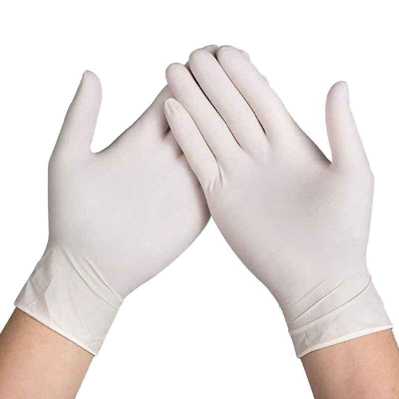 Hygiene Links Medium Latex Powder Free Hand Gloves, HL-385 (Pack of 100)