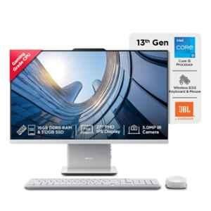 Lenovo IdeaCentre 27IRH9 Cloud Grey All in One Desktop with Intel Core i5-13420H/16GB RAM/512GB SSD/Window 11/Microsoft 365 Basic & Office Home 2024/Wireless EOS Keyboard & Mouse/27 inch FHD IPS Display, F0HM013KIN