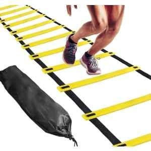 Ladder 8m Yellow & Black Speed Training Ladder with 16 Adjustable Rungs