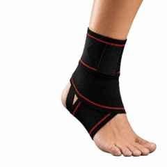 Shopeleven Nylon Black & Red Ankle Compression Strap for Men & Women, Size: 20-22cm