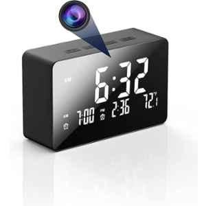 Smars 2MP Full HD Wi-Fi Table Clock Alarm Enabled Spy Camera with Live Audio & Video Recording