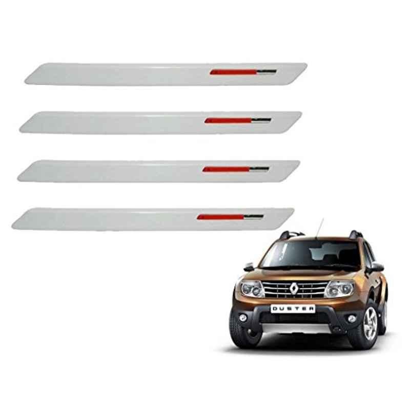 Kozdiko 4 Pcs White & Red Designer Car Bumper Protector Set for Renault Duster, KOZ-32833