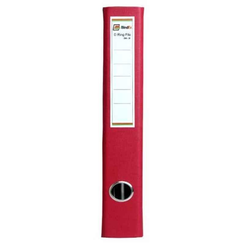 Bindex Red Office D Ring Binder File, BNX20A1-Red (Pack of 4)