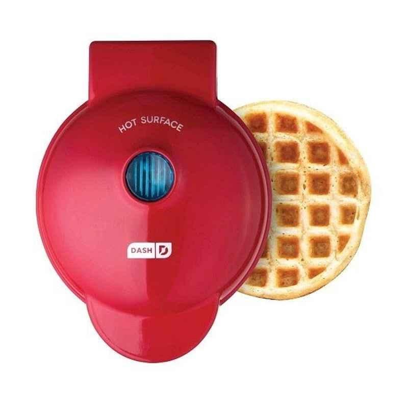 Dash 4 inch Red Non Stick Mini Waffle Maker, DMW001RD