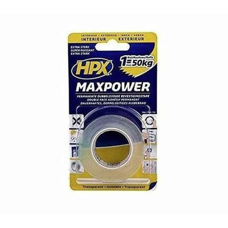 HPX Maxpower Double Sided Tape, 19 mmx2 m, Transparent