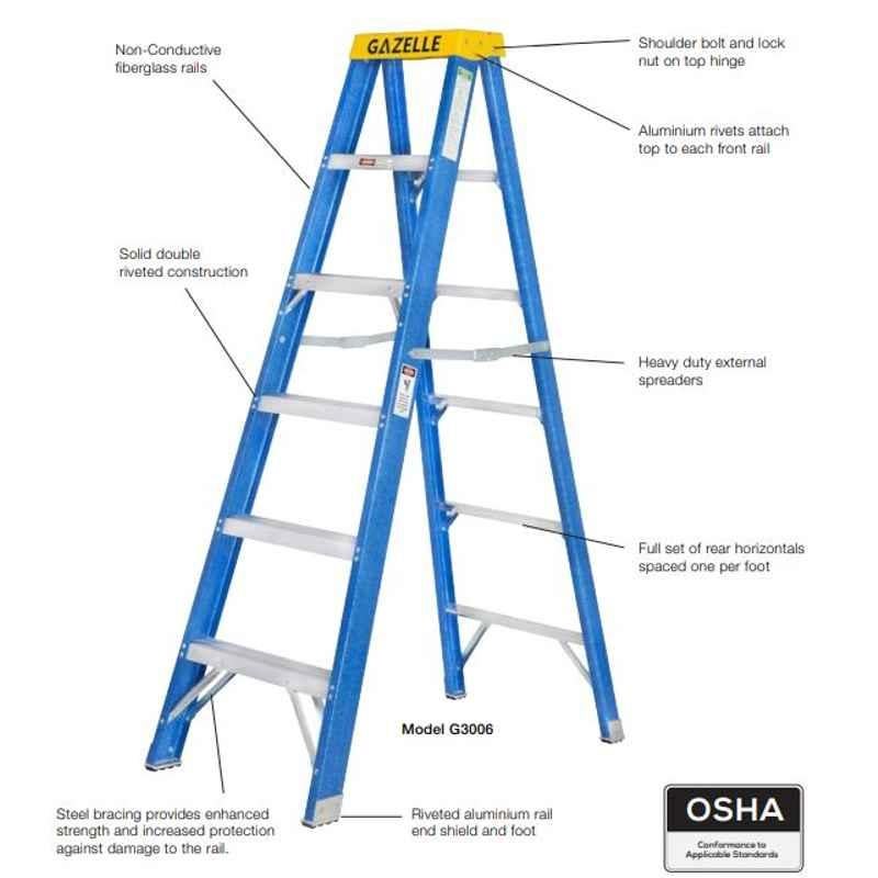 Gazelle 4ft Fiberglass Step Ladder, G3004