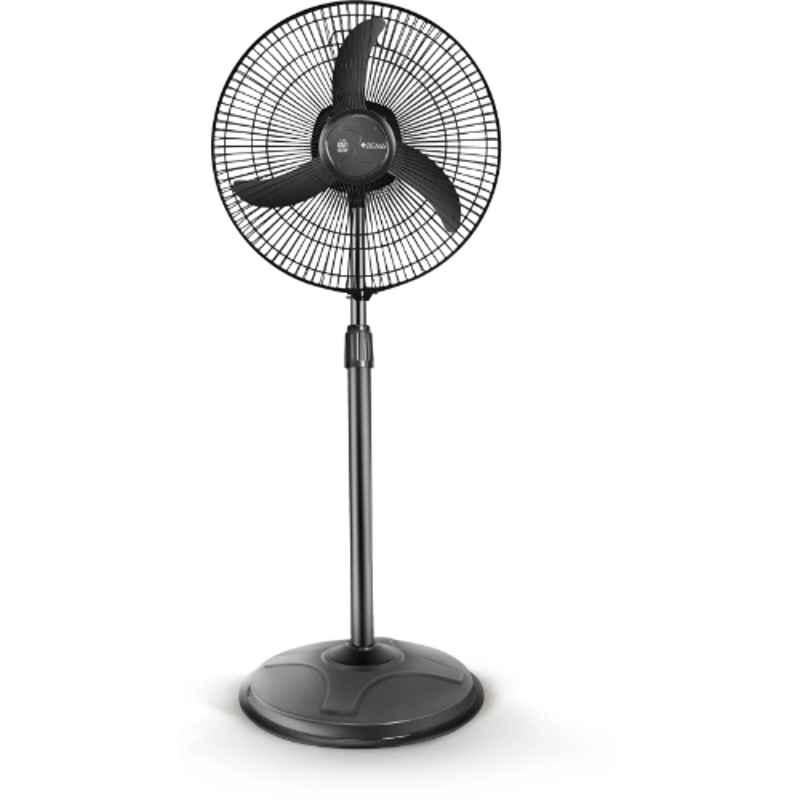 Zigma Bullet 90W ABS Black Ultra High Speed Pedestal Fan with 12 Months Warranty, Sweep: 400 mm