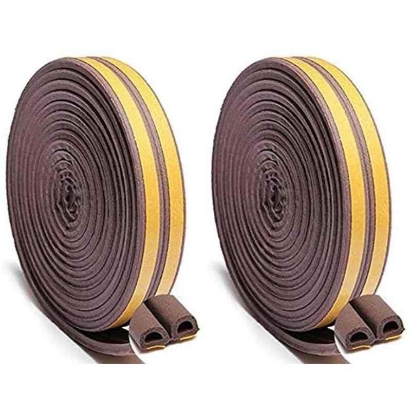 Abbasali 2x3m Brown Self Adhesive D Profile Sealing Tape (Roll of 2)