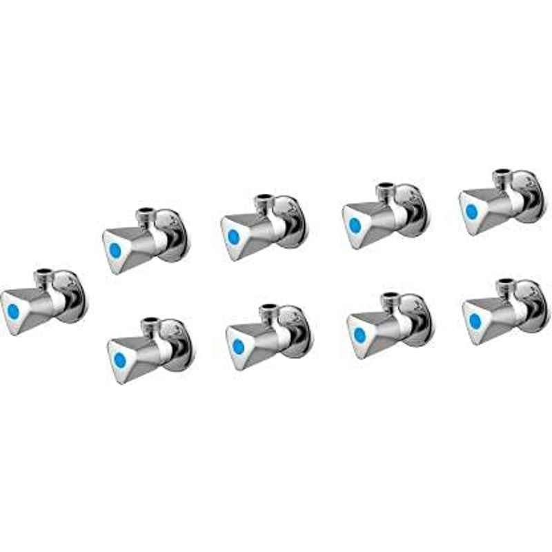 Spazio Stainless Steel Chrome Finish Tripod Angle Valve with Wall Flange (Pack of 9)