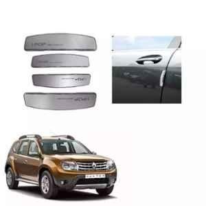 Spreadx Plastic Stylish I-Pop Silver Colour Elegant Car Door Guard Protection Universal Type for Renault Duster Type-1 Set Of 4 Pcs, SPR-ZRSNEF