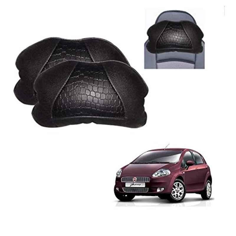 Kozdiko 2 Pcs Black Neck Rest Cushion Pillow Set for Fiat Punto
