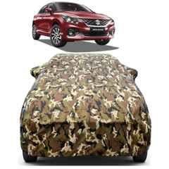 Aarex Auto Polyester Jungle 100% Waterproof Car Body Cover with Mirror Pocket, Inner Cotton Triple Stitched & Adjustable Belt Bottom Elastic for Maruti Suzuki Baleno