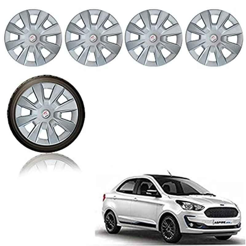 Auto Pearl 4 Pcs 14 inch ABS Silver Car Wheel Cover Set for Ford Figo Aspire 2019