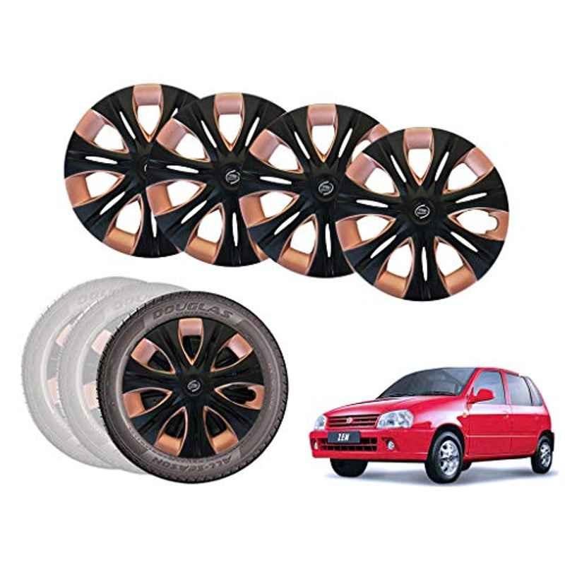Buy Auto Pearl 4 Pcs 12 inch Black & Copper ABS Press Type Hubcap Wheel