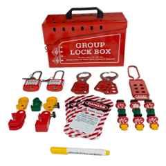 Telly Safety Metal Red 13 Hole Lockout Box Kit for Electrical, Mechanical & Industrial Maintenance