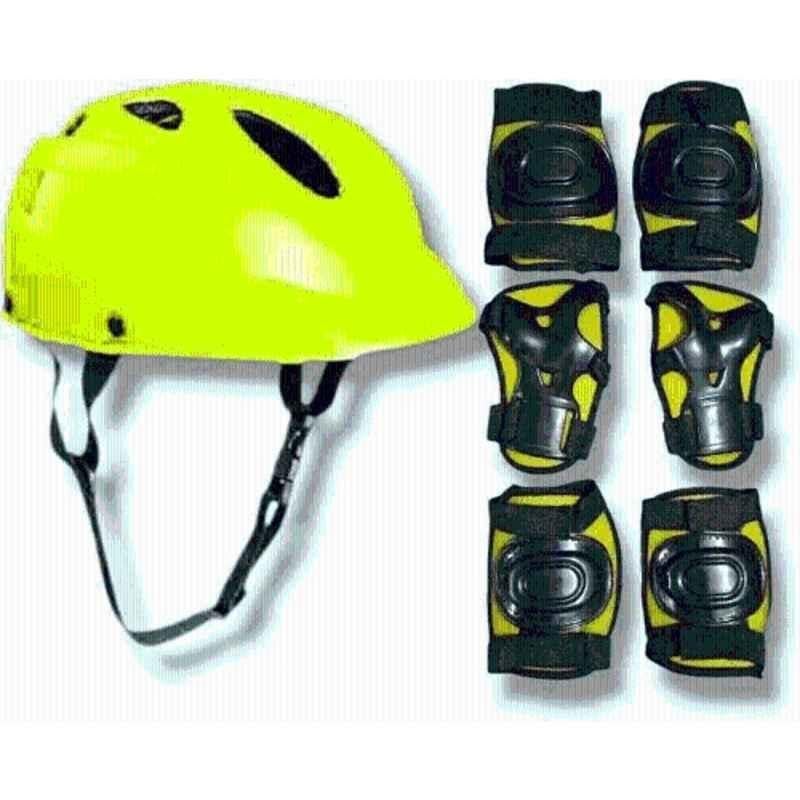 STYRKR Plastic, Hard Foam & Elastic Blue Protective Set for Cycling Skateboard Skating Scooter Age 6 to 14 Year Skating Kit