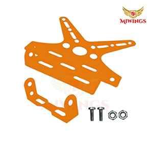 Miwings Motorcycle Bike Number License Plate Frame Adjustable, Tail Tidy Bike Number Plate Aluminum Alloy Holder (Orange Tail Tidy)