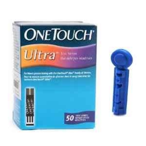 Johnson & Johnson One Touch Ultra 50 Test Strips & Euroclix 25 Pcs 30 Gauge Blood Lancet Box