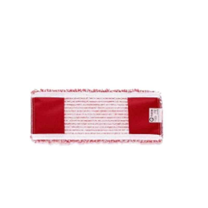 Cisne 13.5x40cm Microfiber White & Red Flat Mop Head, 207300-02