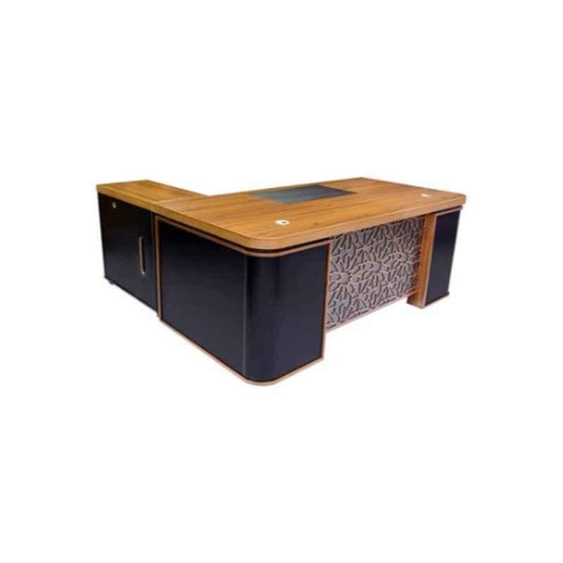 75x180x100cm Wooden Brown Executive Office Desk