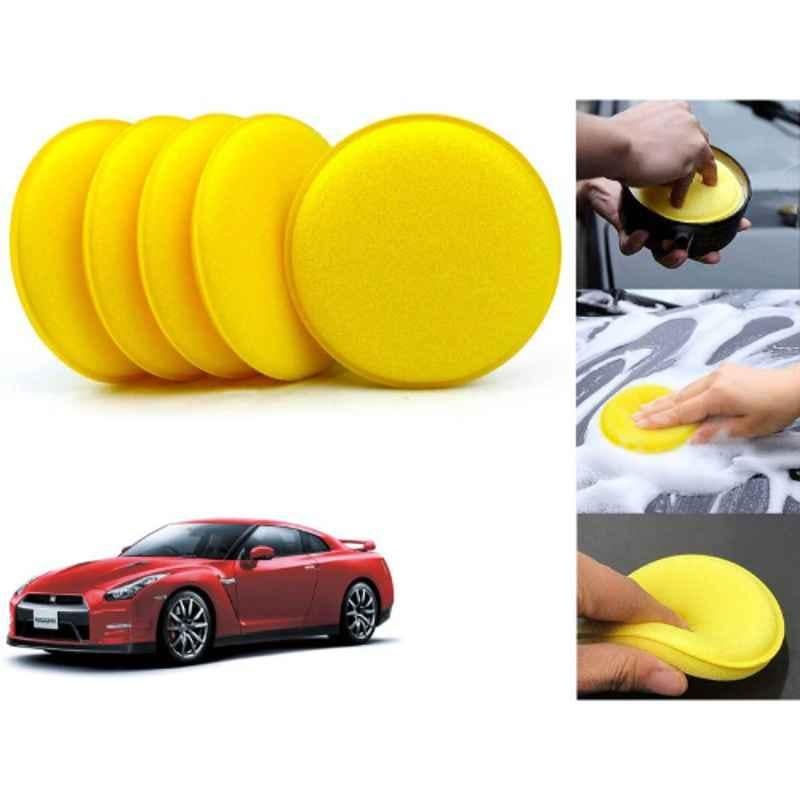 Auto Pearl Polyurethane Beige Washing & Waxing Polish Foam Sponge for Nissan GTr New (Pack of 5)